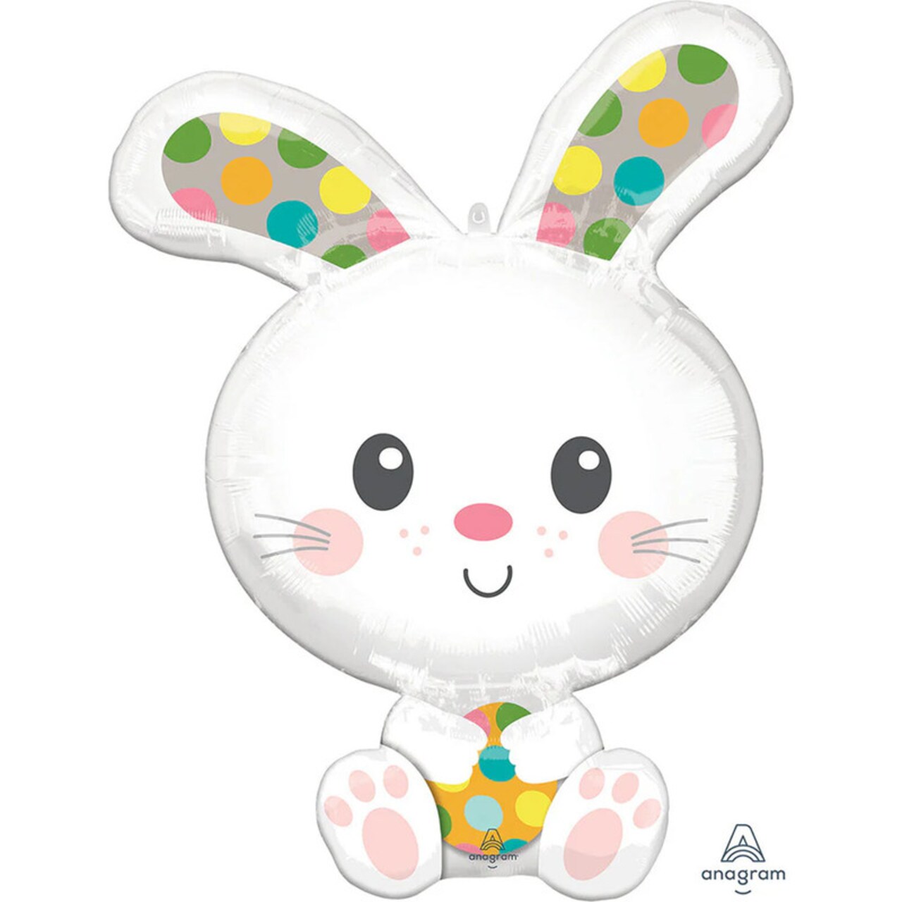 29 Inch Spotted Bunny Easter Balloon Foil Mylar Self Sealing Valve